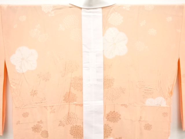  絞り　花模様　単衣長襦袢